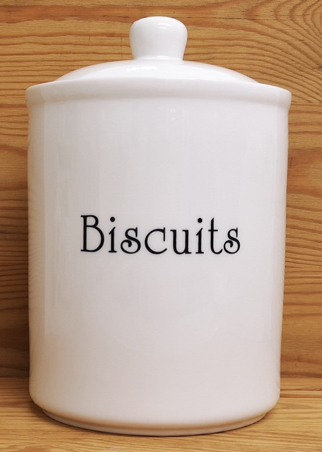 USED ホーロー容器 (BISCUITS) White Biscuits Canister Fine Bone China Large 2 Litre Seal Storage