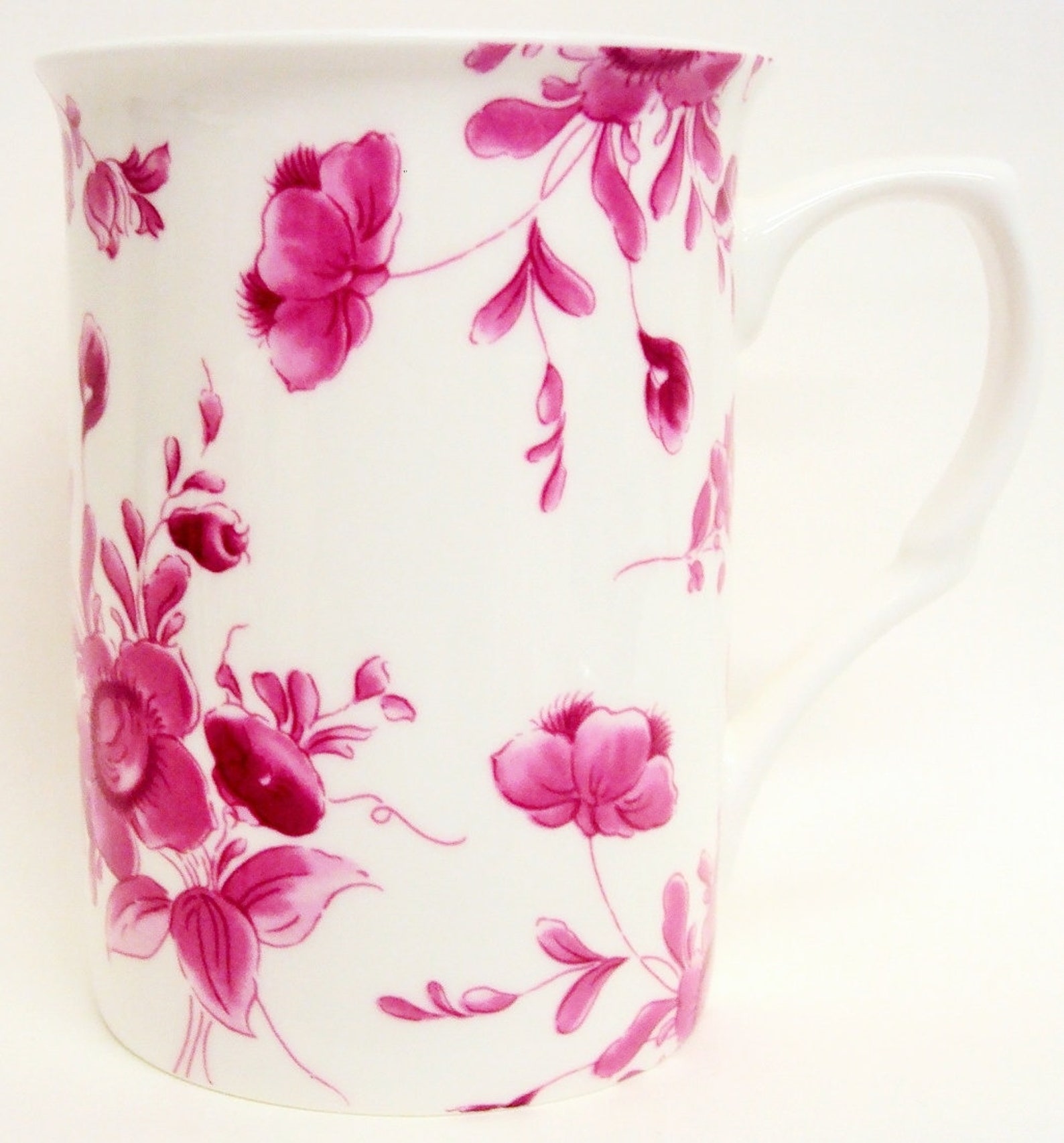 Eden Ruby Mugs Set of 2 Fine Bone China Floral Flowers 300 Ml 10 Oz ...