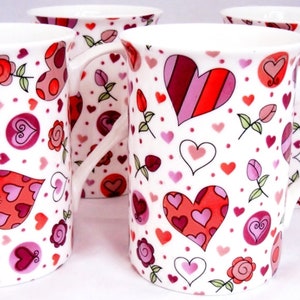 Chic Hearts Fine Bone China Set Six Mugs image 2