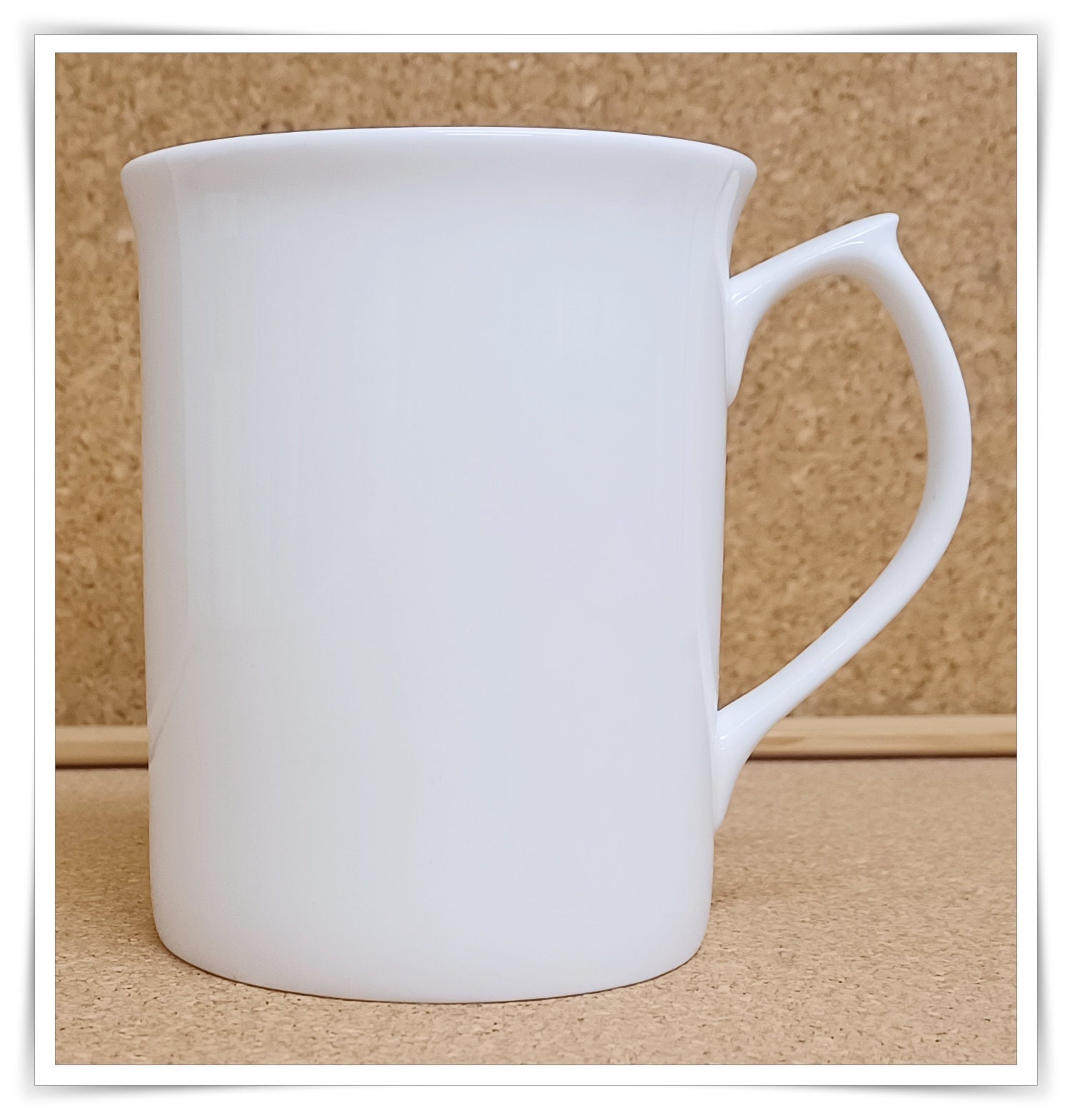 White Mugs Set of 6 Fine Bone China 9 Oz Topaz Lightweight