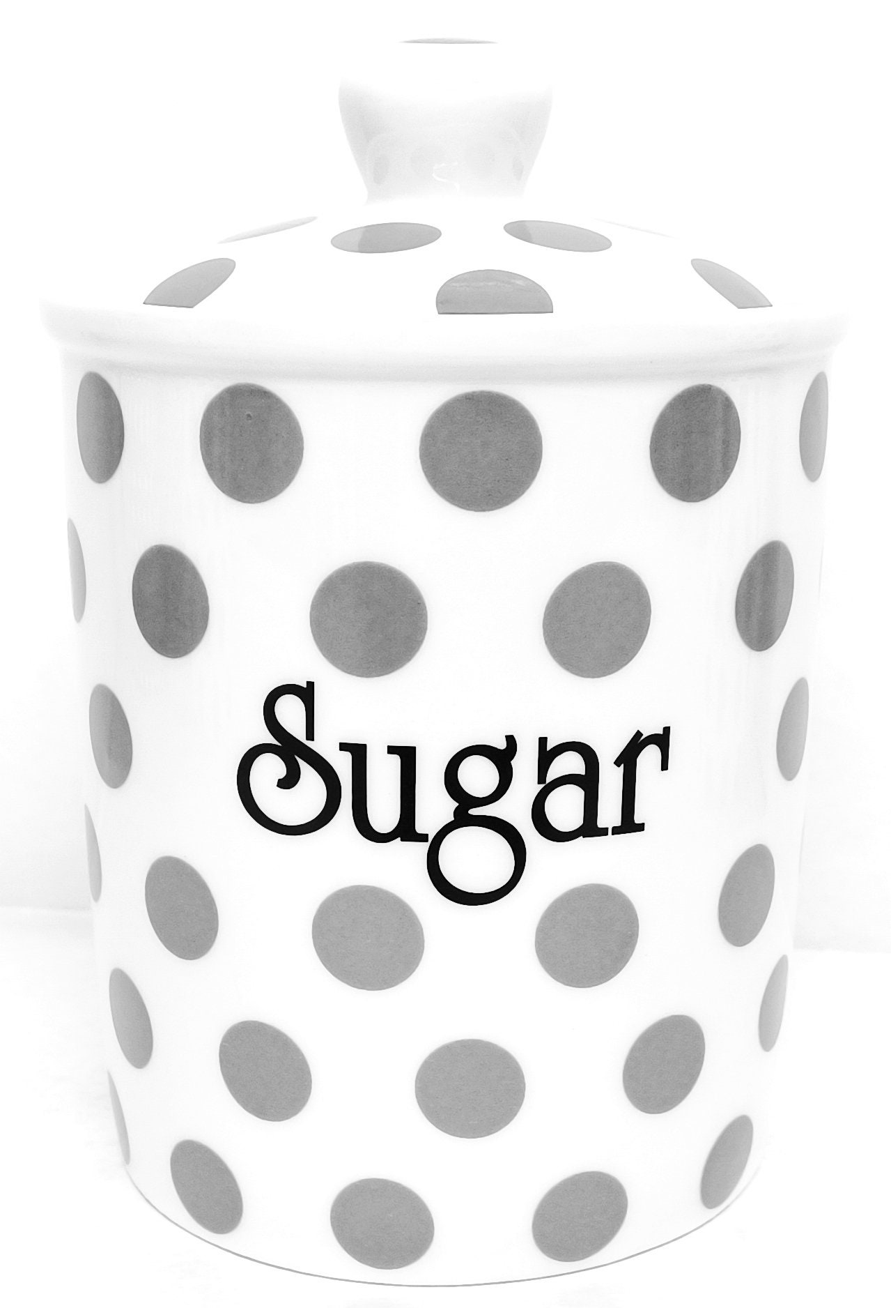Grey Spots Tea Coffee Sugar Canisters Fine Bone China Storage Etsy UK