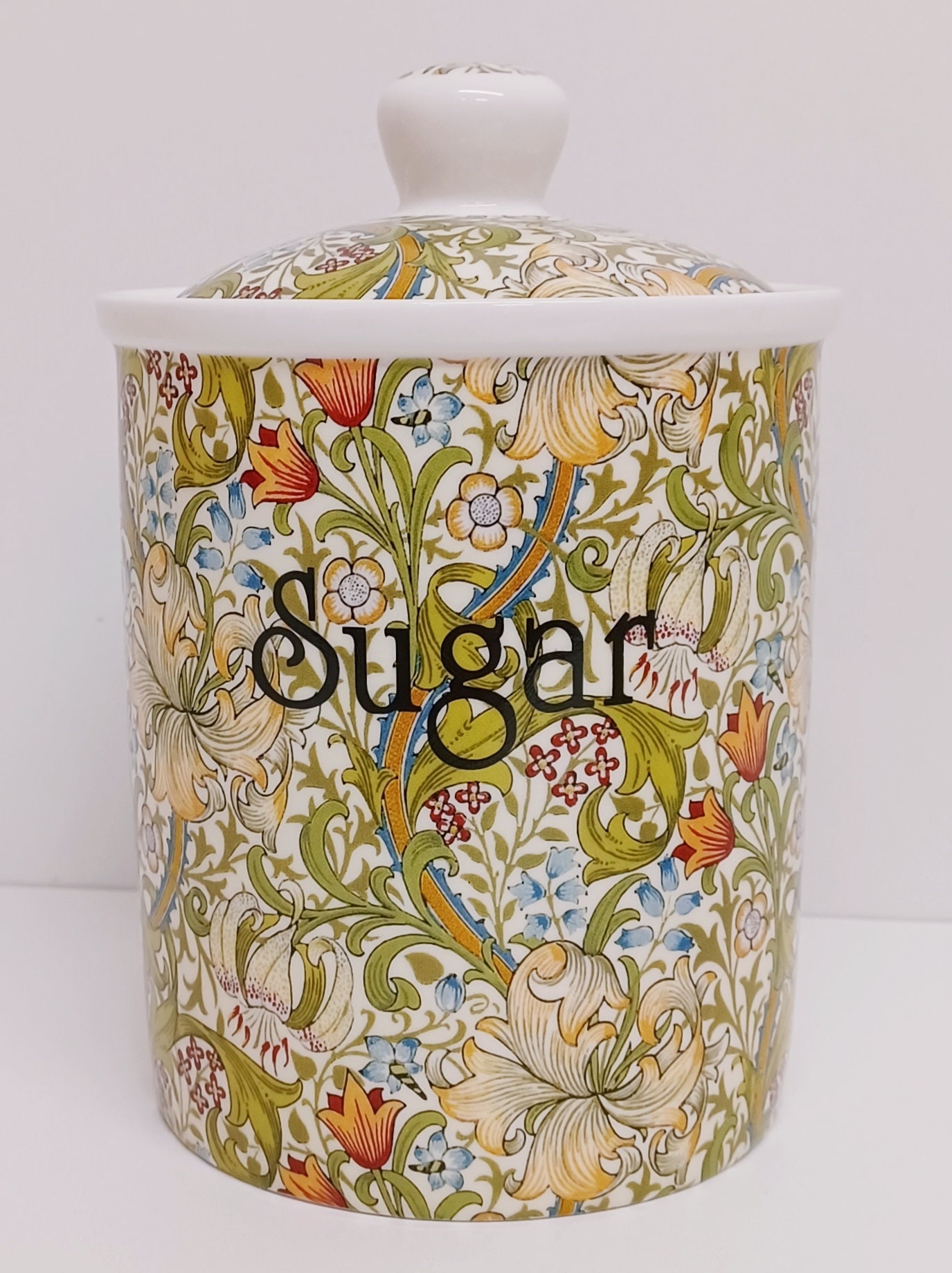 William Morris Golden Lily Tea Coffee and Sugar Canisters Fine