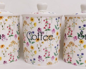 Buy Wholesale China Flour Coffee Sugar Tea Ceramic Canister Set