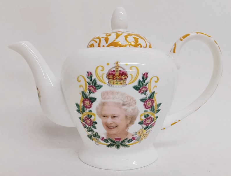 HM Queen Elizabeth II Platinum Jubilee Fine Bone China Teapot Etsy