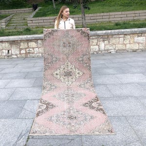 Vintage Handmade Turkish Runner - Boho Wool Carpet, Antique Tribal Decor, Unique Hallway Kitchen Runner for Eclectic Farmhouse Home Styling