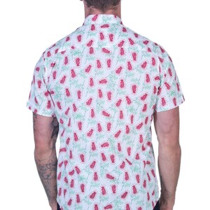 Grevillea Print Button Shirt Australian Design Aussie Floral Shirt with Seashell Buttons 100% cotton eco-friendly printed men's shirt image 8