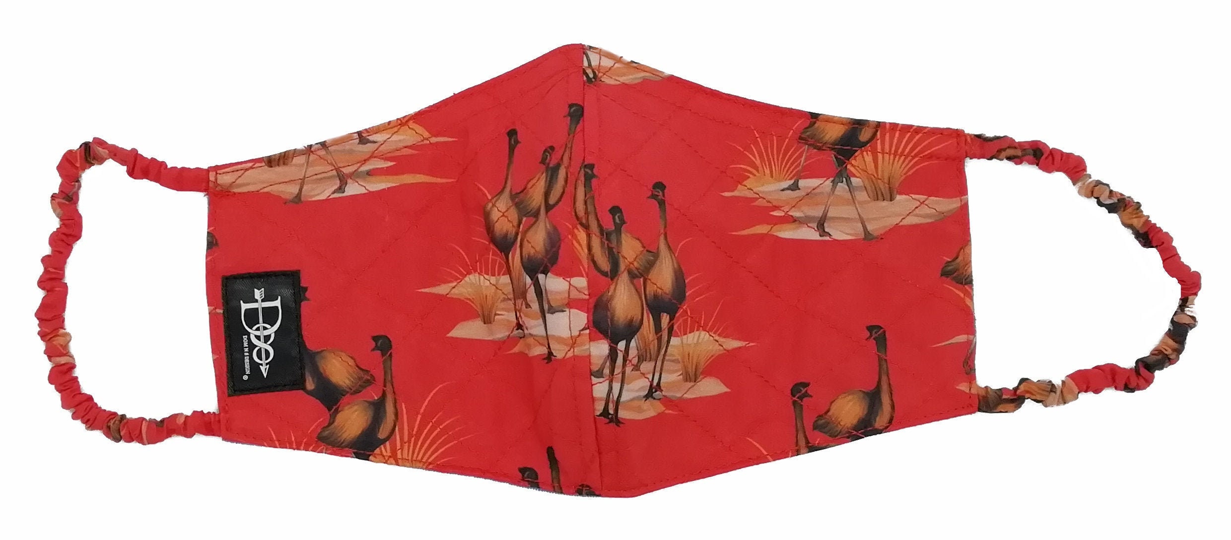 Australian Animal Face Mask Ear Loop Emu Quilted Unique Fabric Etsy