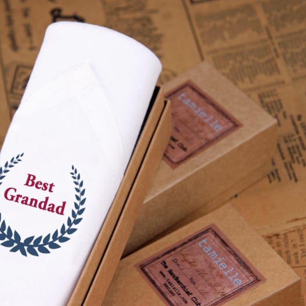 Best Grandad white cotton handkerchief