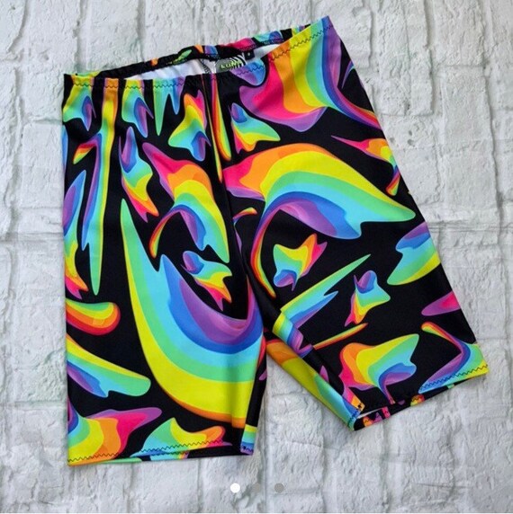 multi coloured cycling shorts