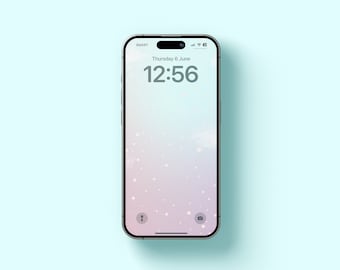 Pastel Sky iPhone Wallpaper: Dreamy Cloud Lock Screen (Digital Download)