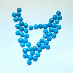 4MM AAA+ Natural Arizona Turquoise Gemstone Round Smooth Natural Genuine Turquoise Semi Precious Gemstone Loose Cabochon