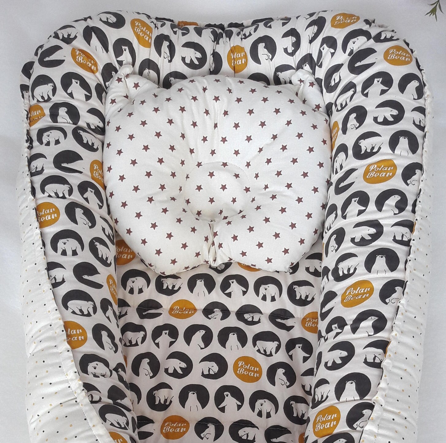 Baby nest bed pillow White babynest co sleeper Polar bear baby Etsy