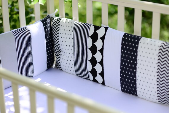 black and white baby crib bedding