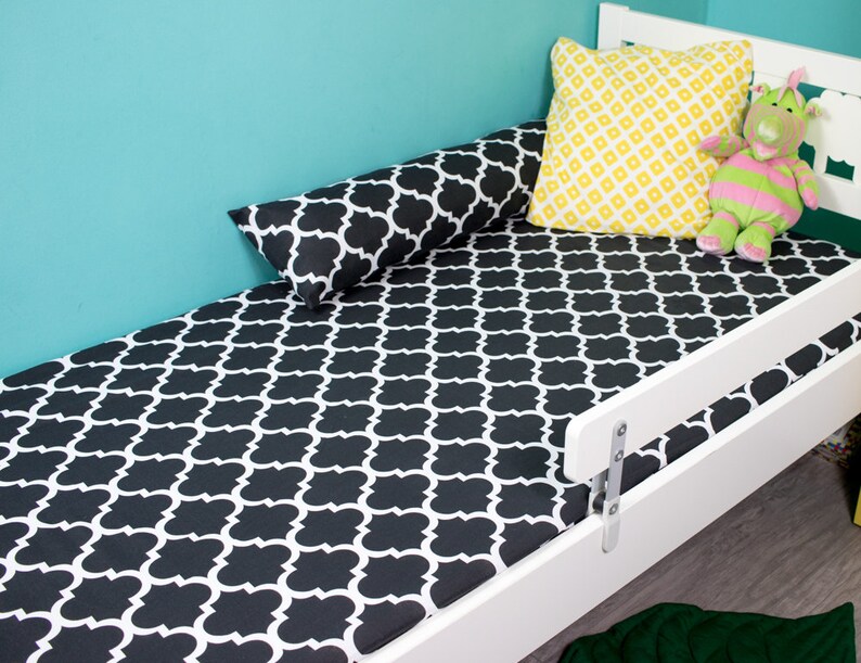 Black And White Crib Bedding Set Baby Scandi Crib Bumper Etsy