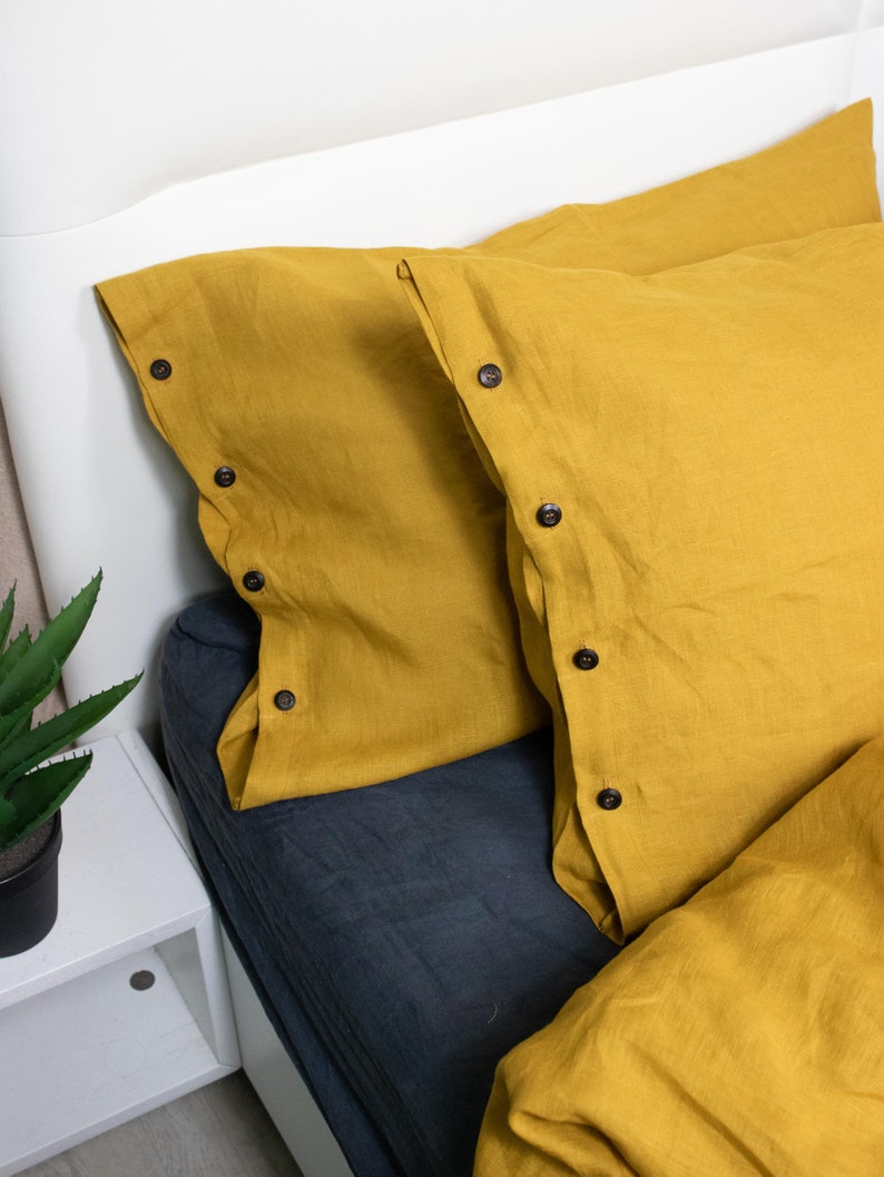 Mustard linen pillow cover Burnt yellow linen pillow cases Etsy