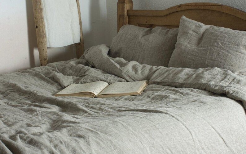 Natural Linen Bedding Set With Pillowcases Color Duvet Cover Queen Organic Pillow King Us Size Au Eu