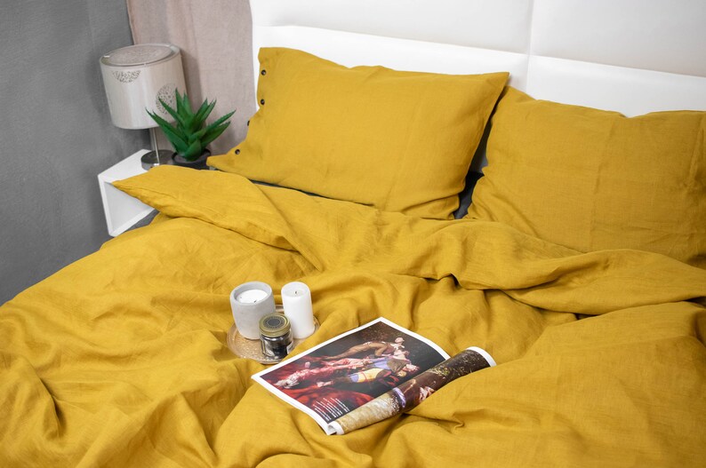 Mustard linen pillow cover Burnt yellow linen pillow cases Etsy