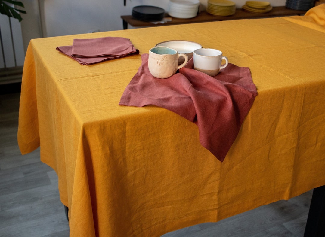 Tovaglioli Di Lino Naturali - Set Di 4, 50x50 Cm, Bianco, Doppio Orlo - Foto 6