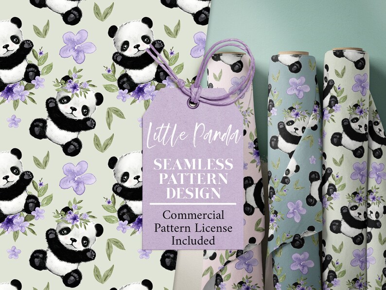 Panda Seamless Pattern Panda Digital Paper Seamless Pattern - Etsy