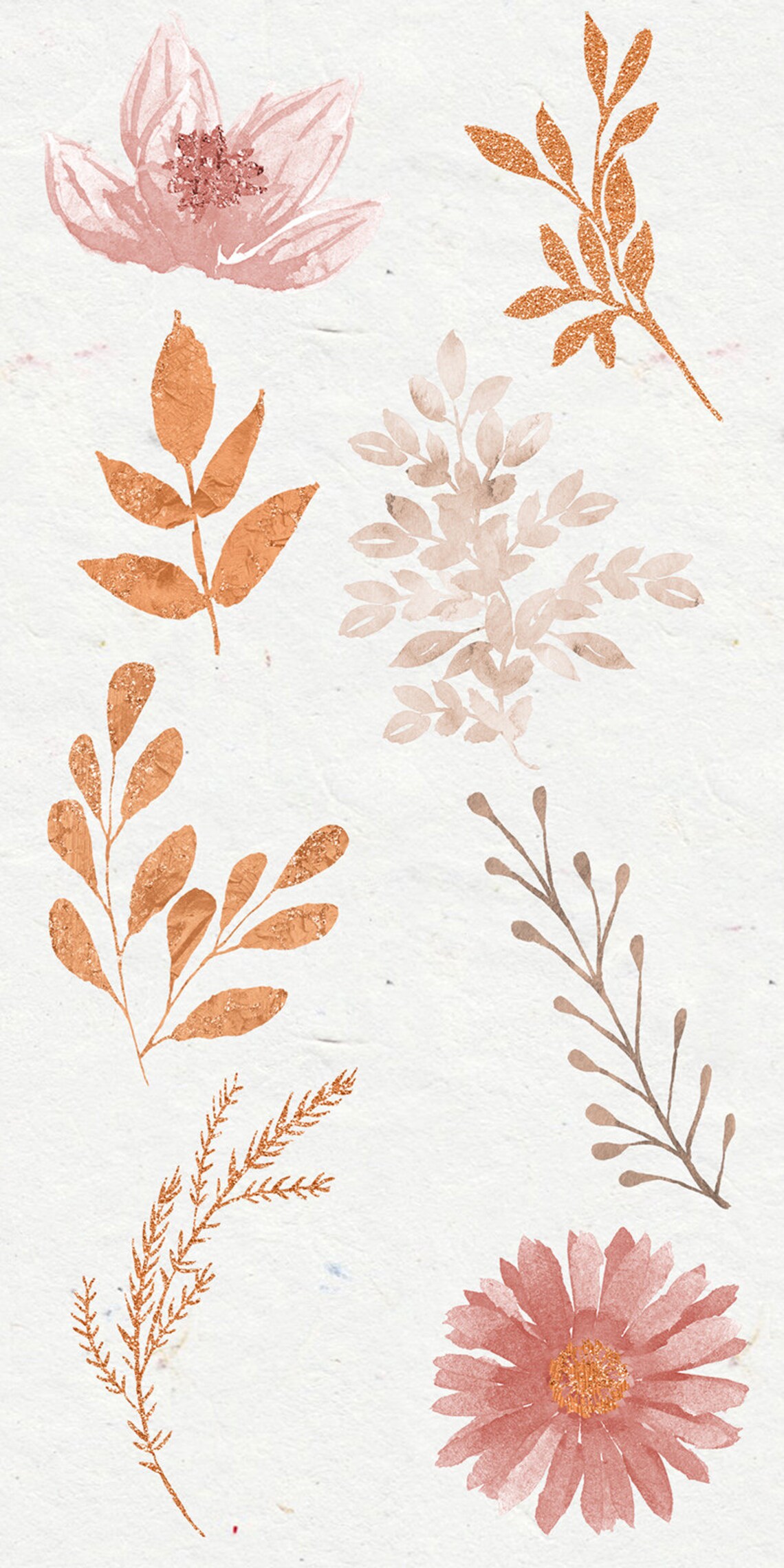 Terracotta floral clipart watercolor clipart dusty rose | Etsy