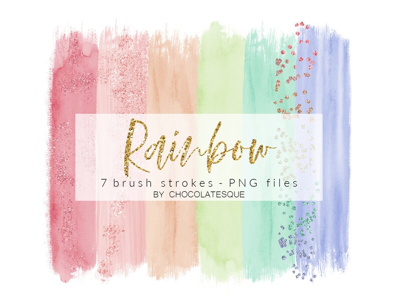Rainbow brush strokes pastel colors pastel brush strokes | Etsy