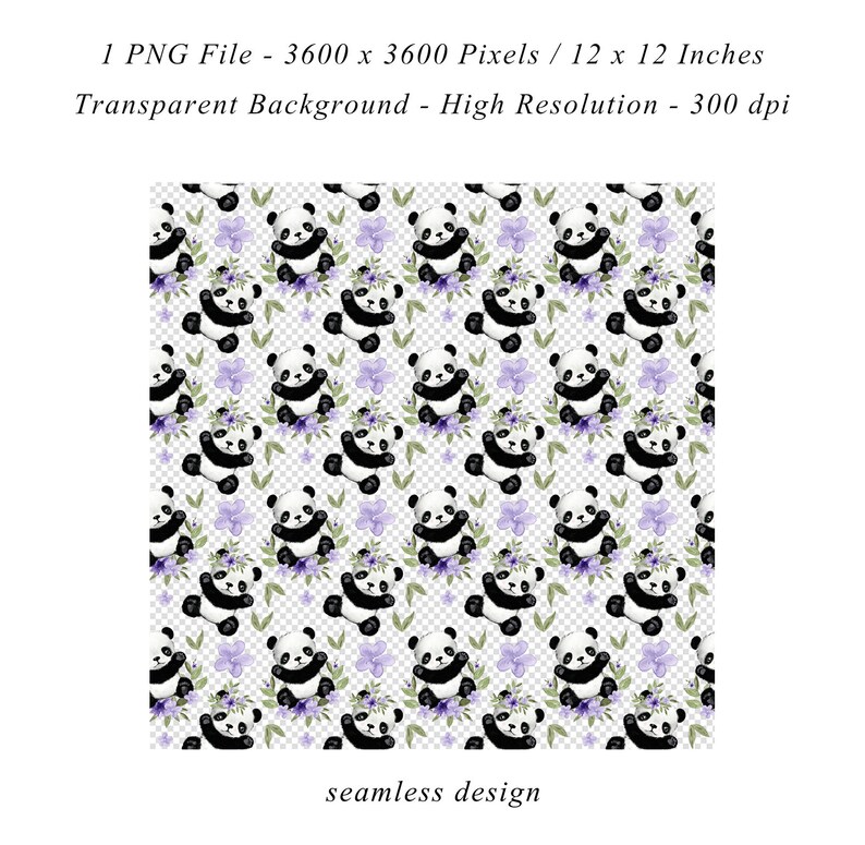 Panda Seamless Pattern Panda Digital Paper Seamless Pattern - Etsy