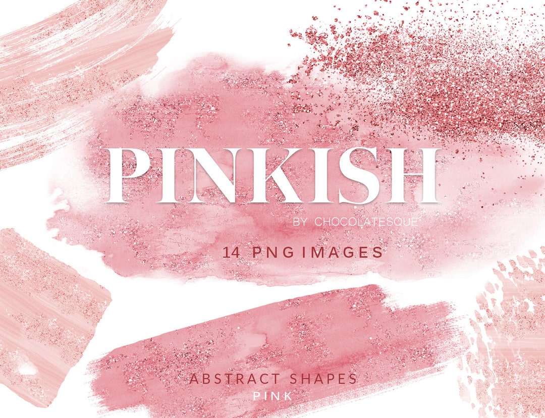 Pink Abstract Shapes Pink Clipart Brush Strokeswatercolor - Etsy
