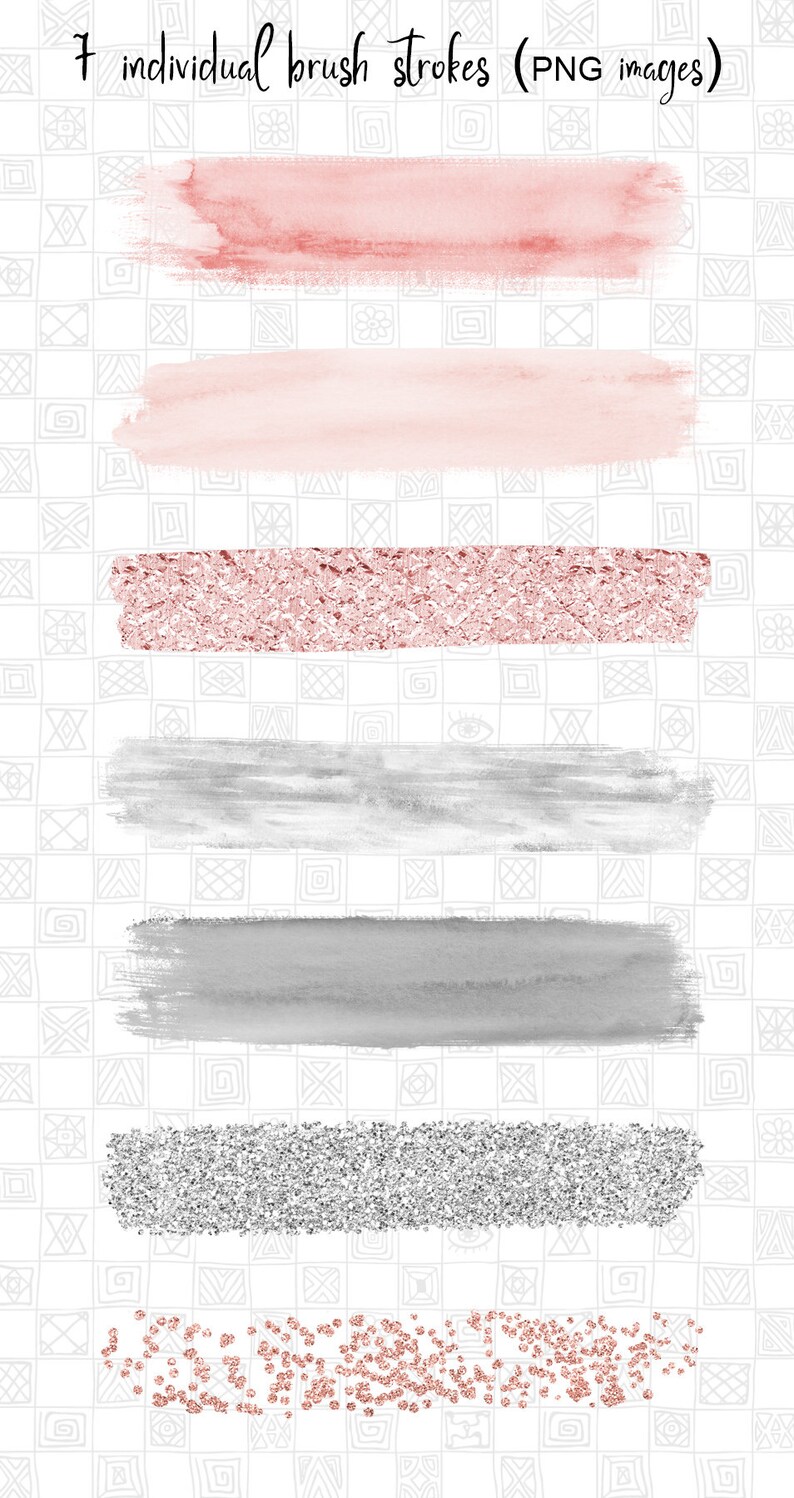 Blush gray brush strokes watercolor brush strokes blush | Etsy
