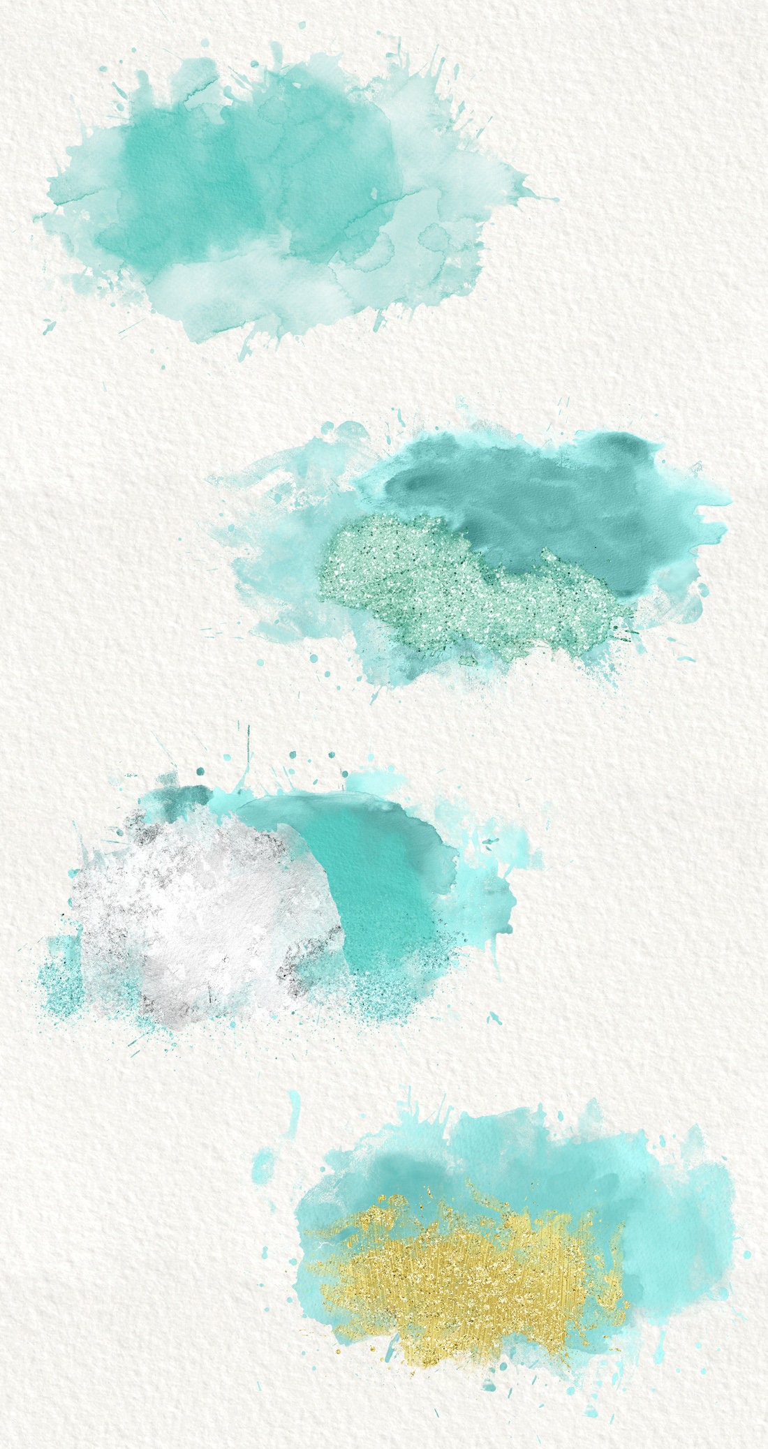 Turquoise Splashes Turquoise Clipart Turquoise Watercolor - Etsy