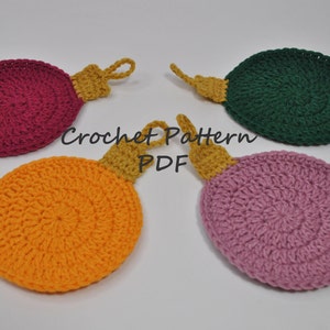 Crochet PATTERN Christmas Coasters, DIGITAL PDF, Crochet Pattern Christmas Decor, Christmas Baubles Coasters, Christmas Ornaments