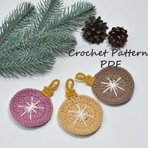 Crochet PATTERN Christmas Ornaments, DIGITAL PDF, Crochet Pattern Christmas Decor, Christmas Tree Decorations, Easy Crochet Pattern Decor