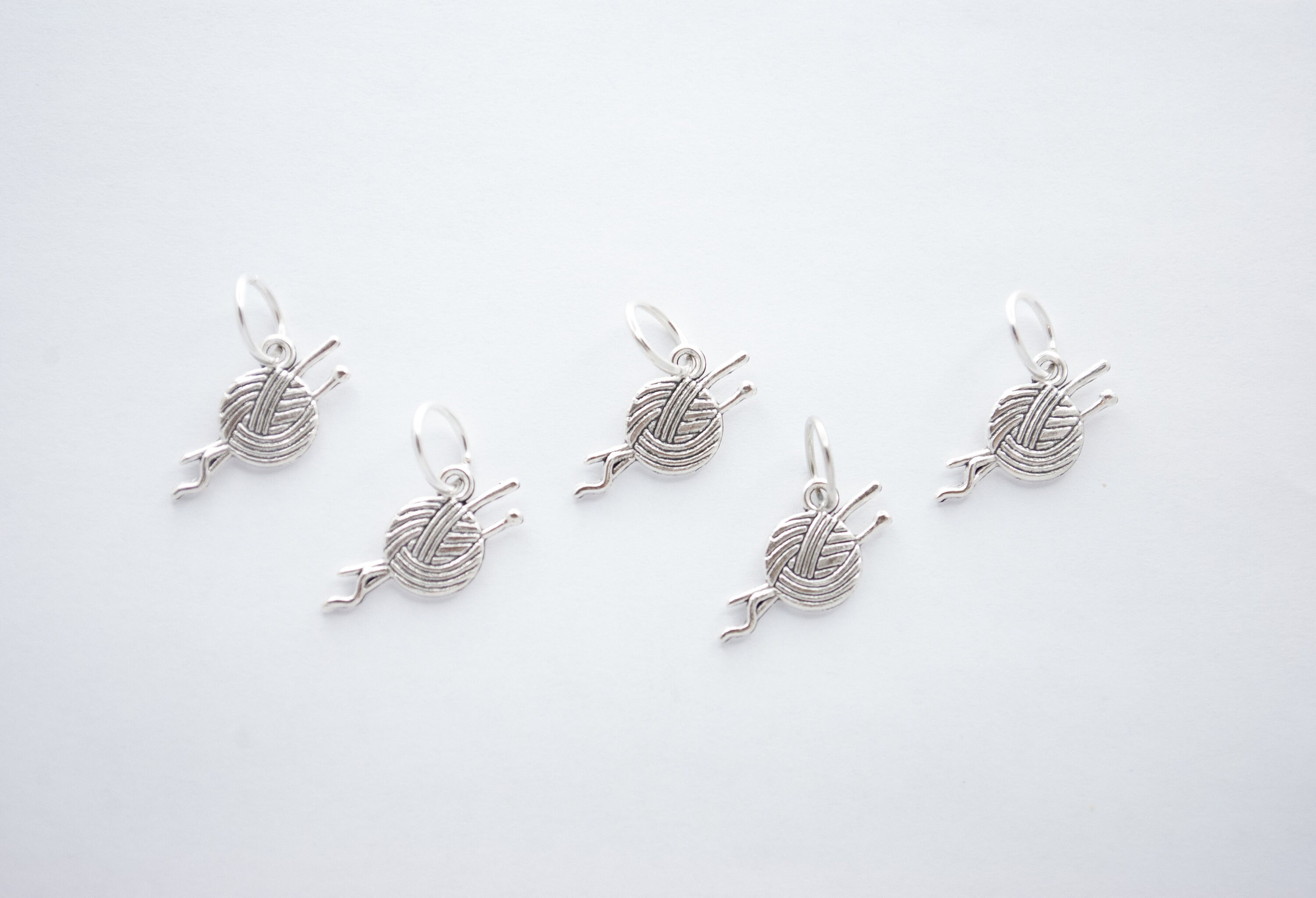 Metal Stitch Markers, Knitting Stitch Markers, Set of 5 Stitch Markers