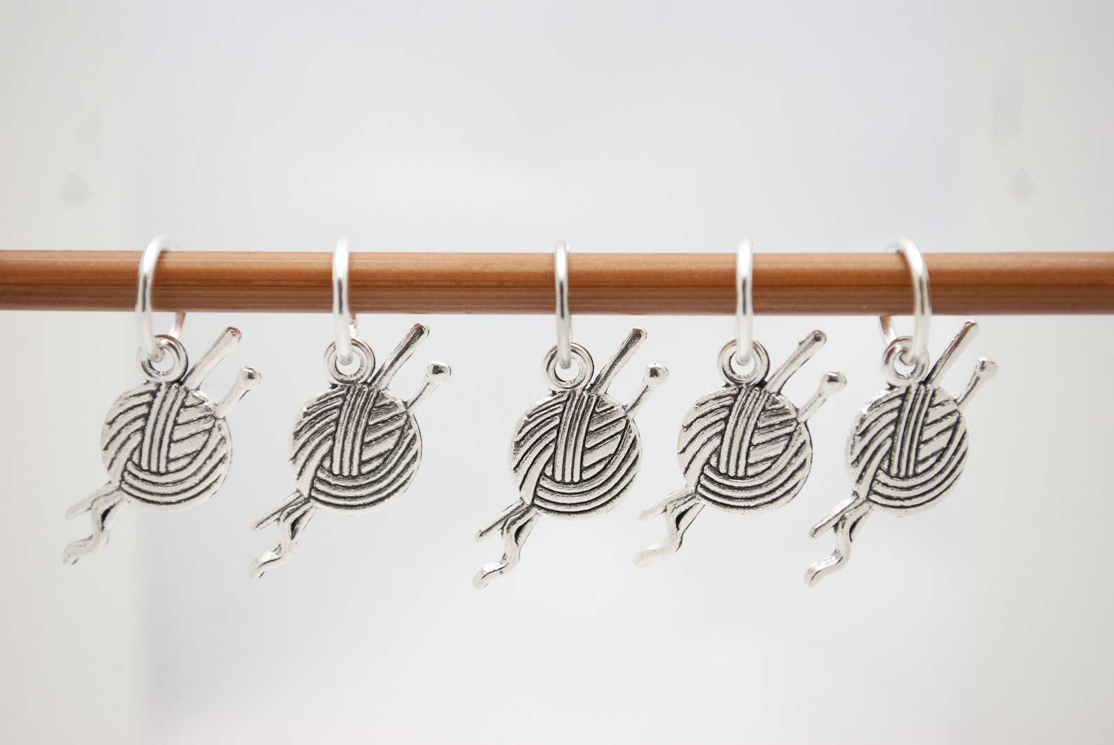 Metal Stitch Markers, Knitting Stitch Markers, Set of 5 Stitch Markers