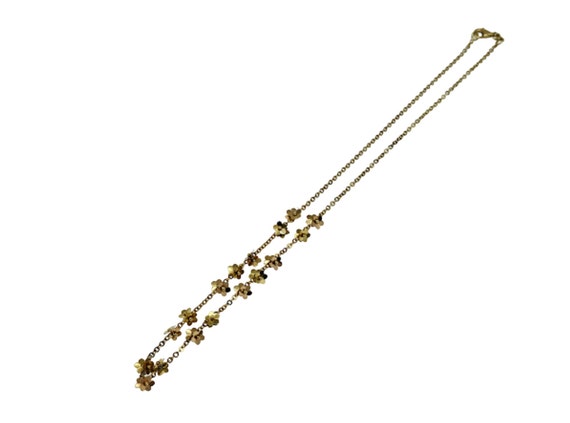 Delicate vintage flower 14K gold necklace - image 1