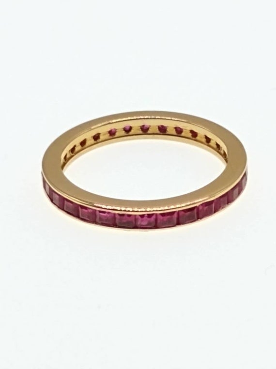 Vintage 14K gold ruby eternity ring