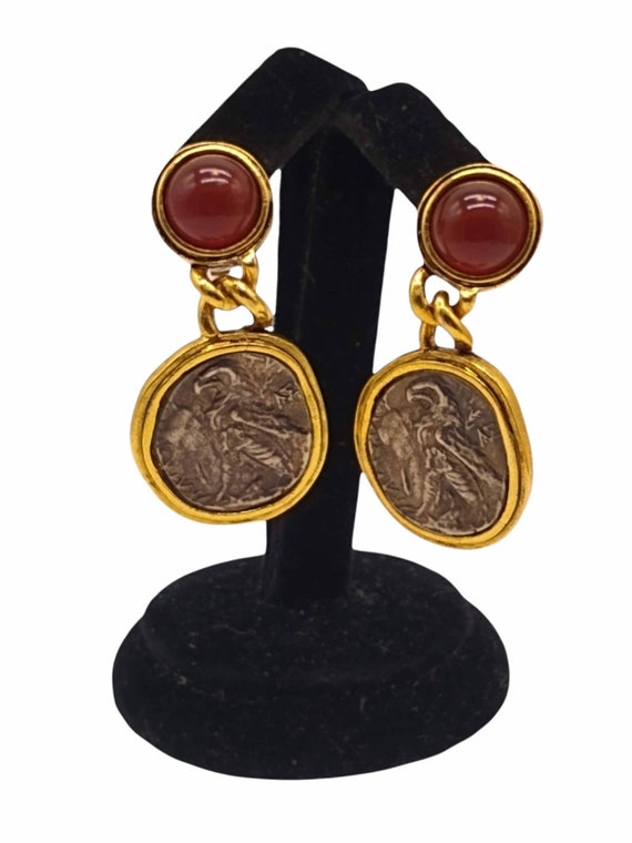 Vintage roman coin Van Wyck Bijoux earrings