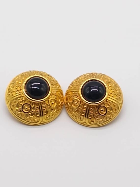 Massive designer Etruscan vintage earrings