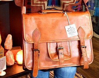 brown leather satchel womens