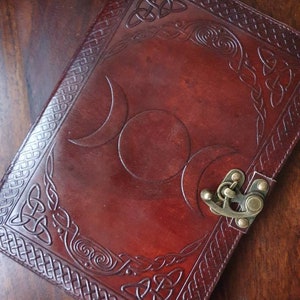 Leather Triple Moon Journal: Refillable Book of Shadows, Grimoire