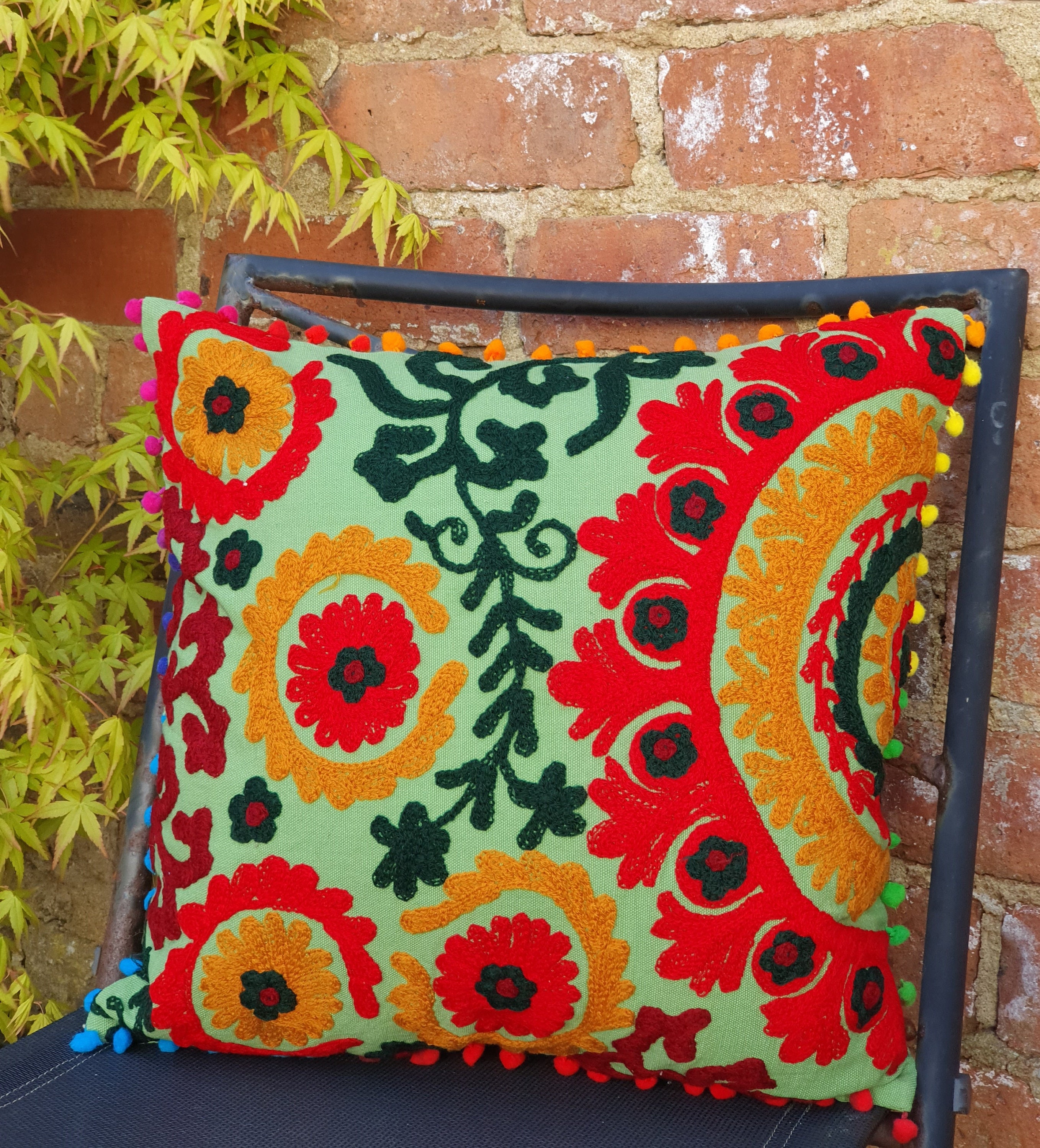 Embroidered Suzani Cushion Cover Boho Cushions Pillow Etsy UK