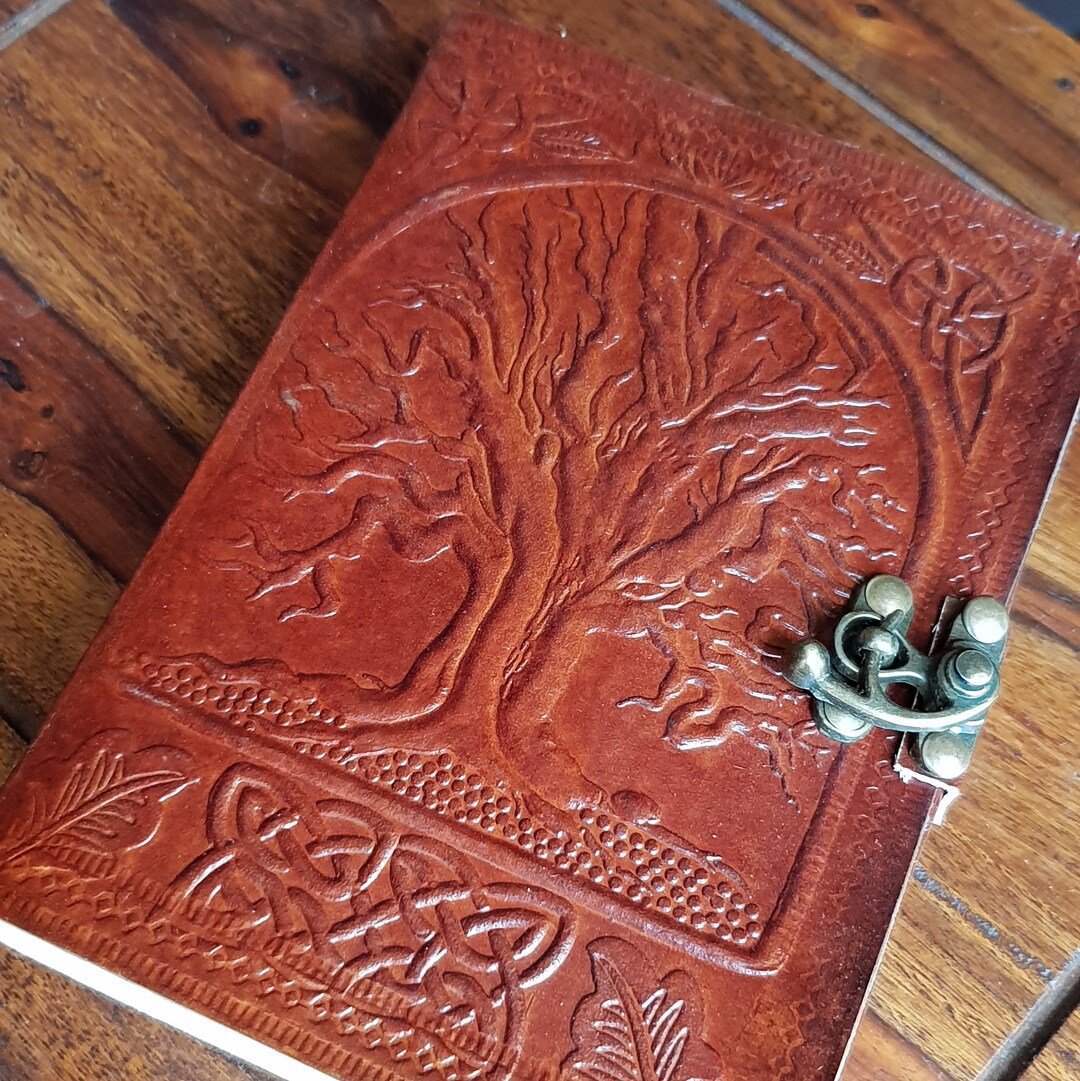 Brown Leather Tree of Life Journal Book of Shadows dream Book Leather Journal Grimoire Family