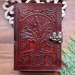 Brown Leather Tree of life Journal | Book of Shadows |Dream Book | Leather Journal | Grimoire | Family Tree journal | D&D journal