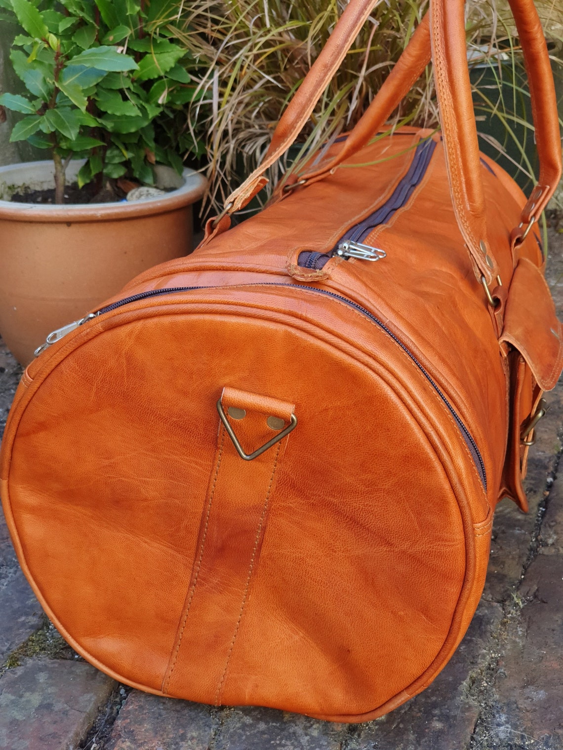 Hand Made Real Leather Overnight Bag Leather Holdall Rustic Etsy