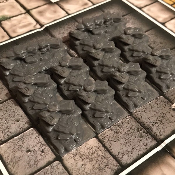 Heroquest 10 x Falling rock trap / Blocked square tile - 3d terrain pieces