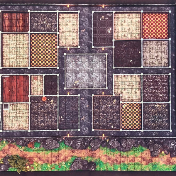 Heroquest Custom Board Game Fabric Mat 48" x 24" 3D