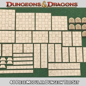 48 Piece Modular Dungeon Tile Set 2 Dnd Tabletop Dungeon Dungeons ...