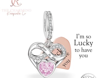 Daughter In Law Charm 925 Sterling Silver & Rose Gold