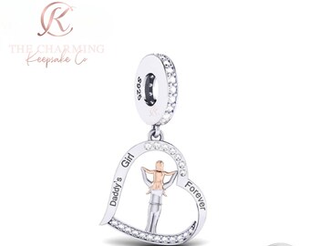 I Love You Forever Dad or Grandad Daughter Charm Genuine 925