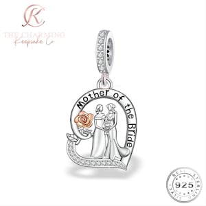 Mother of the Bride Dangle Charm Genuine 925 Sterling Silver  - Wedding Gift