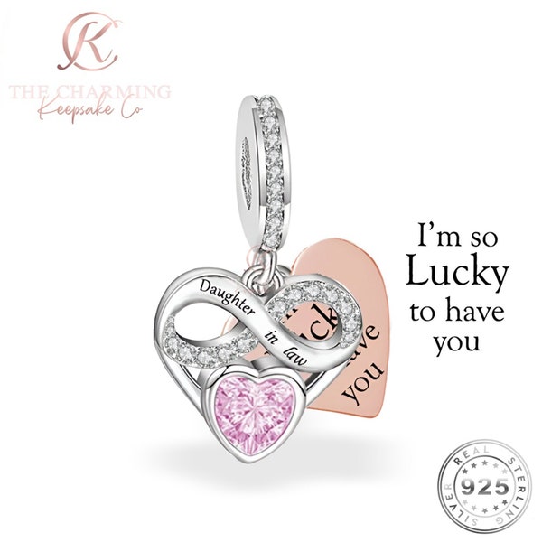 Daughter In Law Charm 925 Sterling Silver & Rose Gold